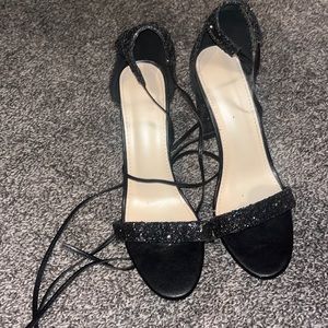 Black Sequin Heels